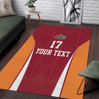 Latvia Football Custom Area Rug Red Latvian Pattern