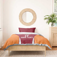 Latvia Football Custom Bedding Set Red Latvian Pattern