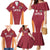 Latvia Football Custom Family Matching Mermaid Dress and Hawaiian Shirt Red Latvian Pattern