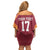 Latvia Football Custom Family Matching Off Shoulder Short Dress and Hawaiian Shirt Red Latvian Pattern