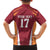 Latvia Football Custom Family Matching Puletasi and Hawaiian Shirt Red Latvian Pattern