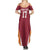 Latvia Football Custom Family Matching Summer Maxi Dress and Hawaiian Shirt Red Latvian Pattern