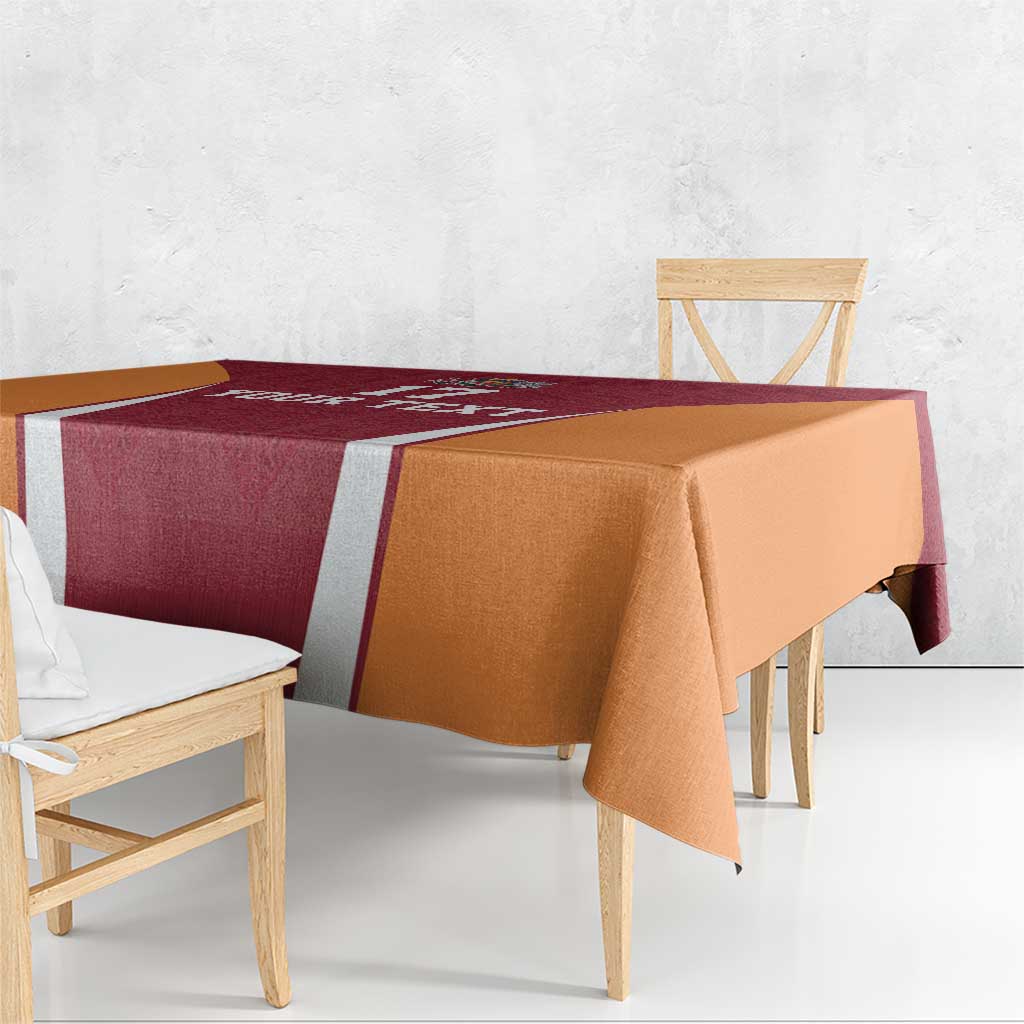 Latvia Football Custom Tablecloth Red Latvian Pattern
