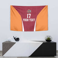 Latvia Football Custom Tapestry Red Latvian Pattern
