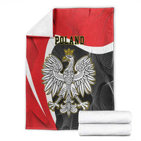 Folded crowned eagle Poland blanket set with red, black, and white design