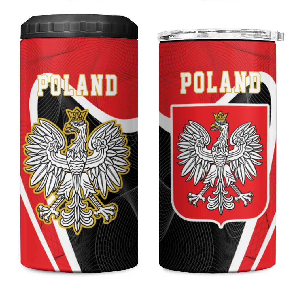 Poland White Crowned Eagle 4 in 1 Can Cooler Tumbler Rzeczpospolita Polska