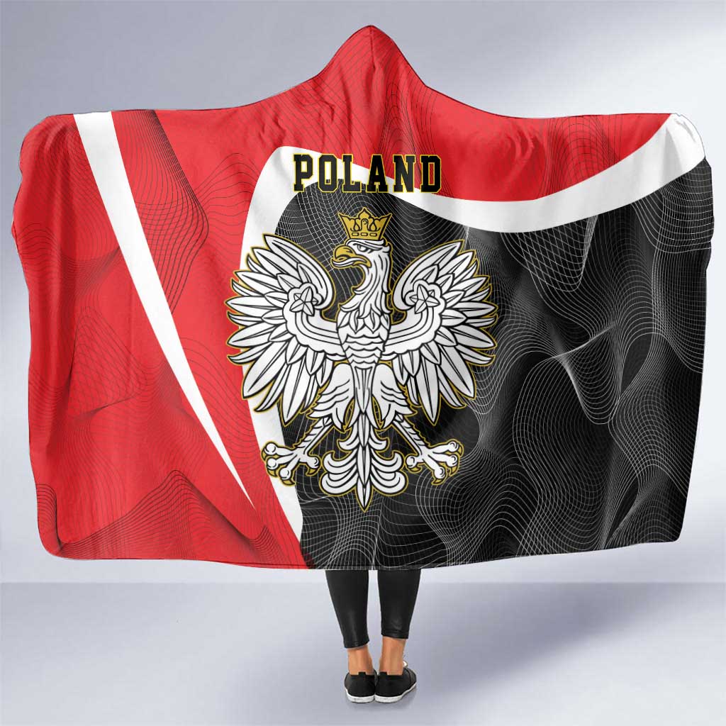 Poland White Crowned Eagle Hooded Blanket Rzeczpospolita Polska