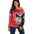 Poland White Crowned Eagle Off Shoulder Sweater Rzeczpospolita Polska LT17 - Wonder Print Shop