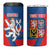 Personalized Czech Republic Coat of Arms 4 in 1 Can Cooler Tumbler Statni Znak Ceske Republiky -  Silver Double-tailed Lion