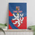 Personalized Czech Republic Coat of Arms Canvas Wall Art Statni Znak Ceske Republiky - Silver Double-tailed Lion