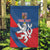 Personalized Czech Republic Coat of Arms Garden Flag Statni Znak Ceske Republiky - Silver Double-tailed Lion