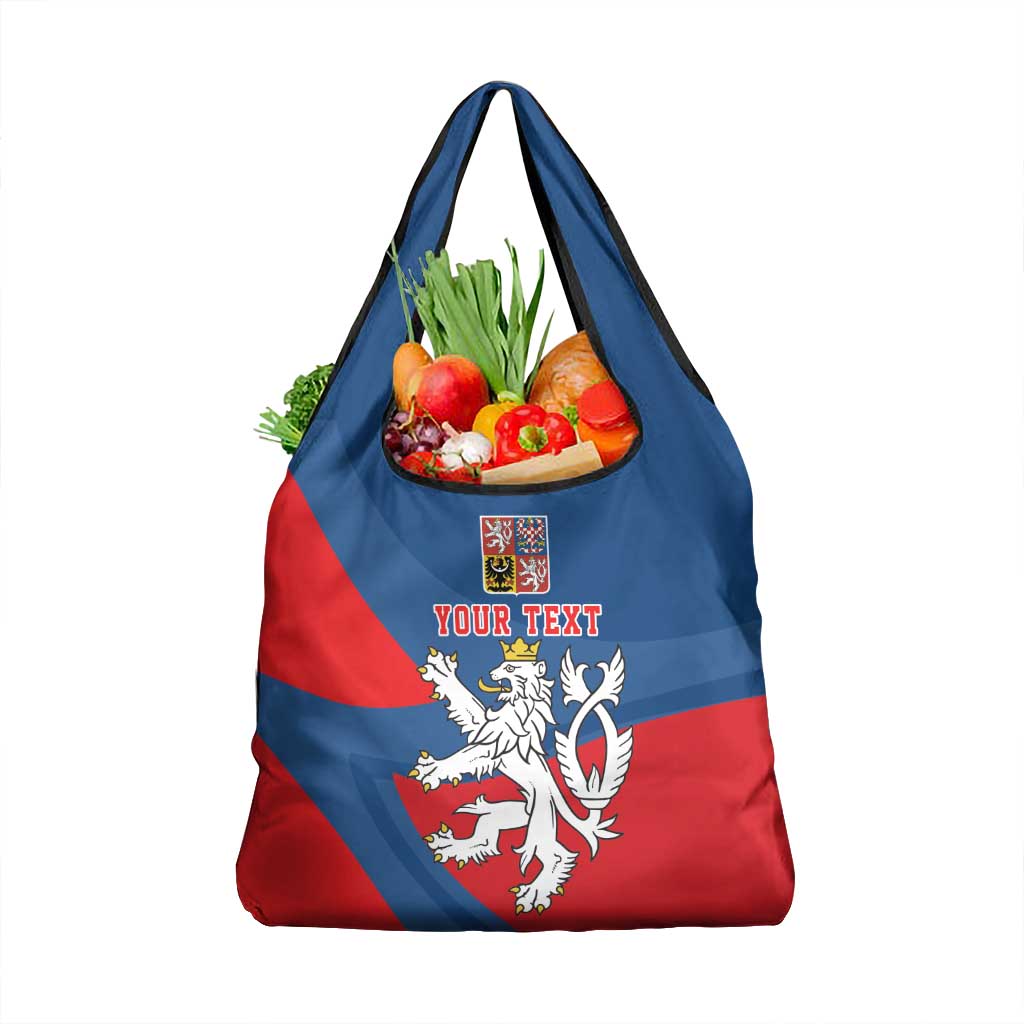 Personalized Czech Republic Coat of Arms Grocery Bag Statni Znak Ceske Republiky - Silver Double-tailed Lion