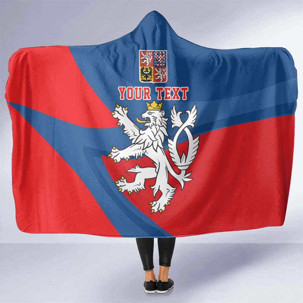 Personalized Czech Republic Coat of Arms Hooded Blanket Statni Znak Ceske Republiky - Silver Double-tailed Lion