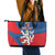 Personalized Czech Republic Coat of Arms Leather Tote Bag Statni Znak Ceske Republiky - Silver Double-tailed Lion