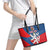 Personalized Czech Republic Coat of Arms Leather Tote Bag Statni Znak Ceske Republiky - Silver Double-tailed Lion