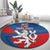 Personalized Czech Republic Coat of Arms Round Carpet Statni Znak Ceske Republiky - Silver Double-tailed Lion LT17 - Wonder Print Shop