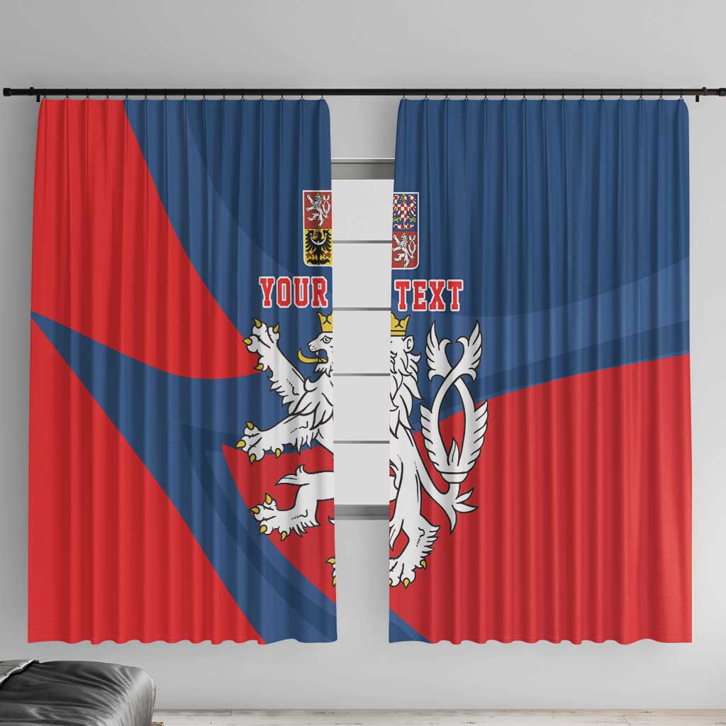 Personalized Czech Republic Coat of Arms Window Curtain Statni Znak Ceske Republiky - Silver Double-tailed Lion LT17 - Wonder Print Shop