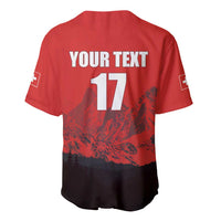Red and black baseball jersey back with 'YOUR TEXT' 17 print