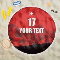Custom Switzerland Football Beach Blanket Swiss Alps