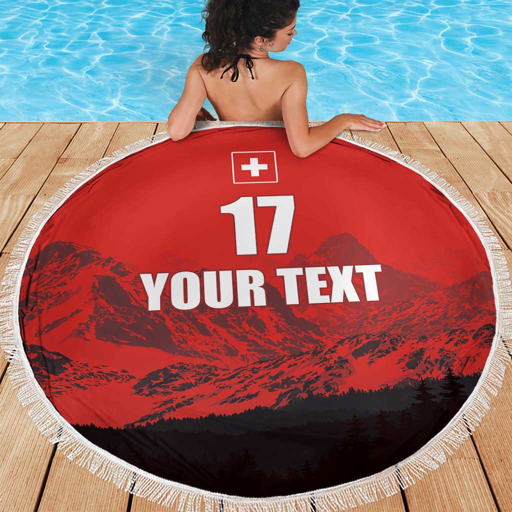 Custom Switzerland Football Beach Blanket Swiss Alps