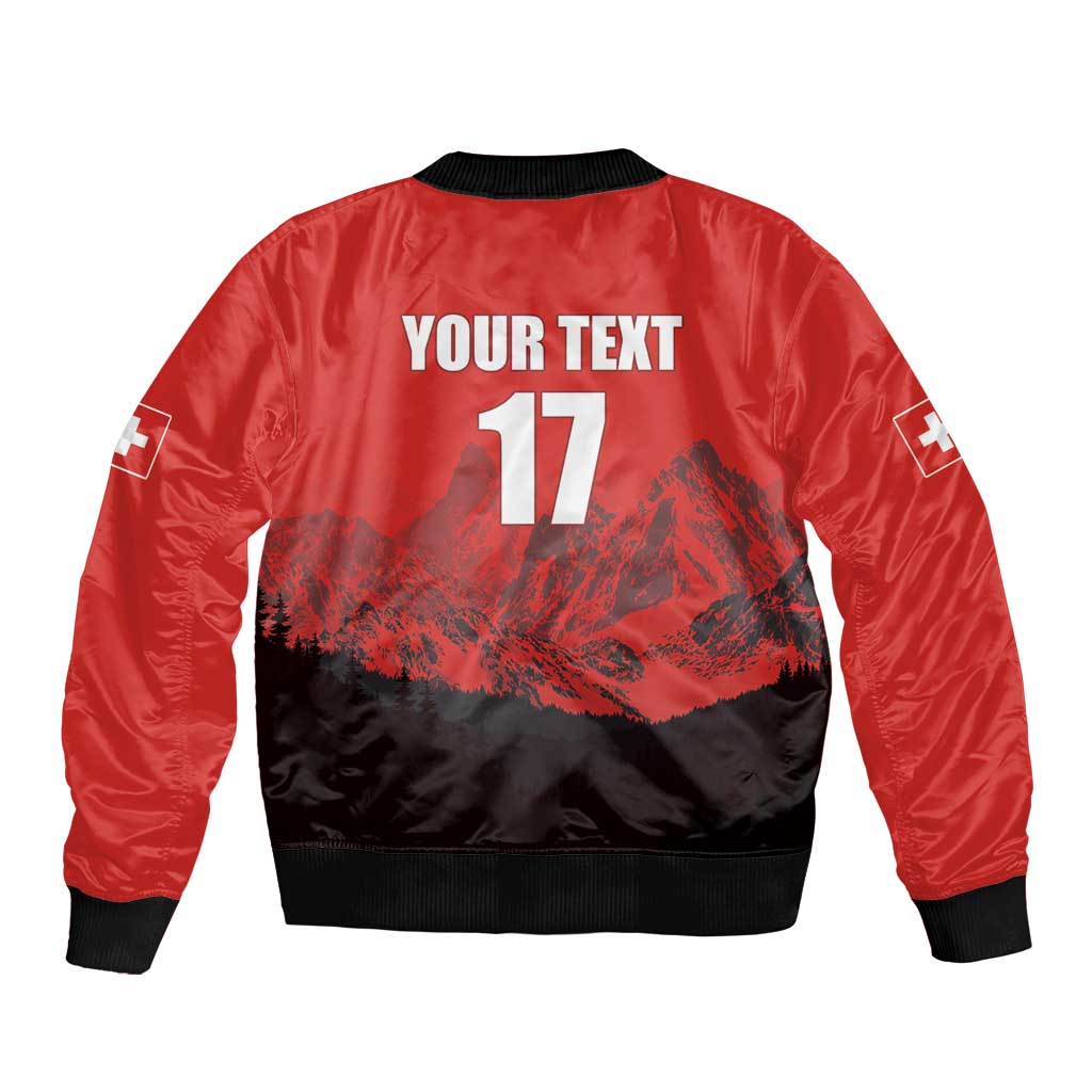 Custom Switzerland Football Bomber Jacket Swiss Alps