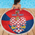 Personalized Coat of Arms of Moravia Beach Blanket Gold-crowned White Red Checkered Eagle