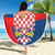 Personalized Coat of Arms of Moravia Beach Blanket Gold-crowned White Red Checkered Eagle