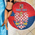 Personalized Coat of Arms of Moravia Beach Blanket Gold-crowned White Red Checkered Eagle