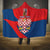 Personalized Coat of Arms of Moravia Hooded Blanket Gold-crowned White Red Checkered Eagle