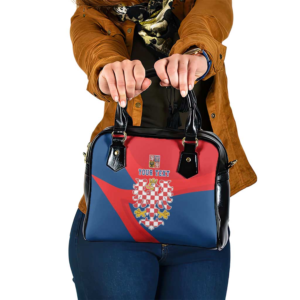 Personalized Coat of Arms of Moravia Shoulder Handbag Gold-crowned White Red Checkered Eagle LT17 - Wonder Print Shop