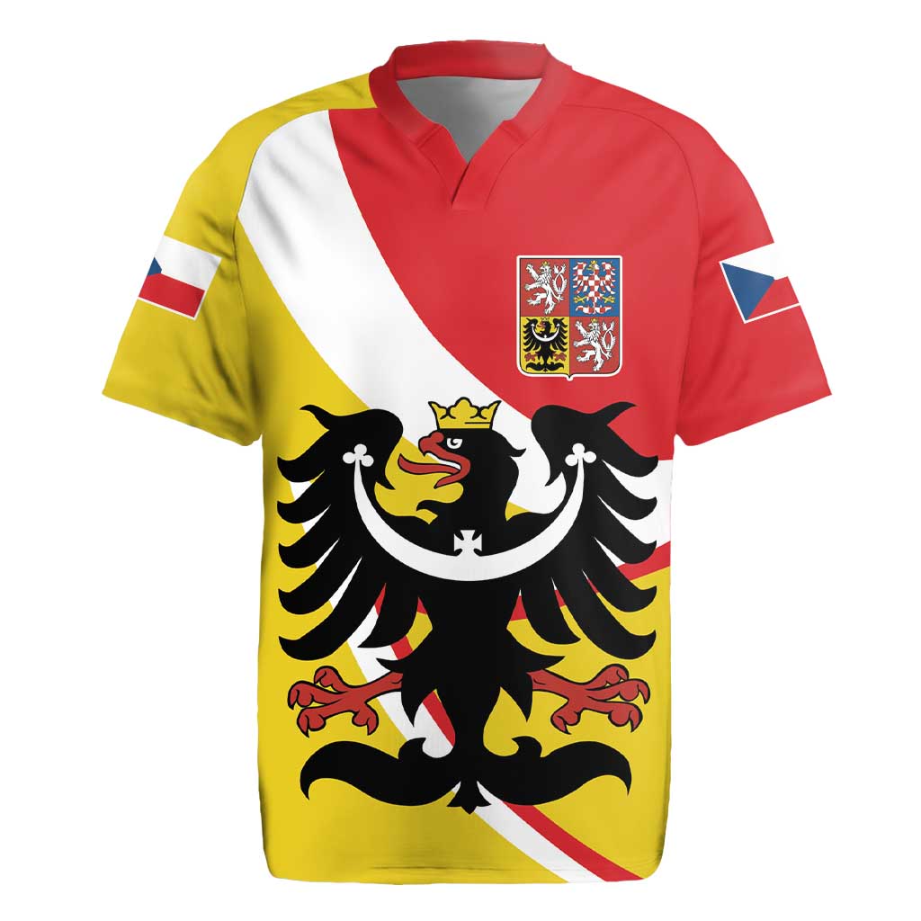 Personalized Coat of Arms of Silesia Rugby Jersey Black Eagle with Silver Crescent LT17 - Wonder Print Shop