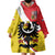 Personalized Coat of Arms of Silesia Wearable Blanket Hoodie Black Eagle with Silver Crescent