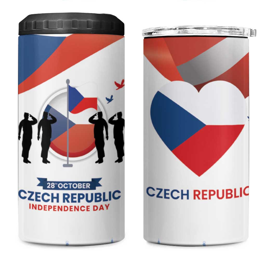 Czech Republic Independence day 4 in 1 Can Cooler Tumbler Den Vzniku Samostatneho Ceskoslovenskeho Statu