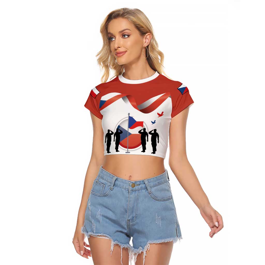 Czech Republic Independence day Raglan Cropped T Shirt Den Vzniku Samostatneho Ceskoslovenskeho Statu LT17 - Wonder Print Shop