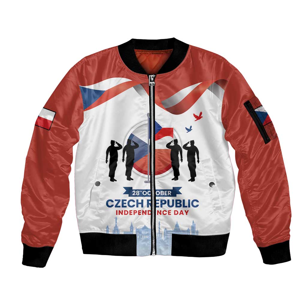 Czech Republic Independence day Sleeve Zip Bomber Jacket Den Vzniku Samostatneho Ceskoslovenskeho Statu LT17 - Wonder Print Shop