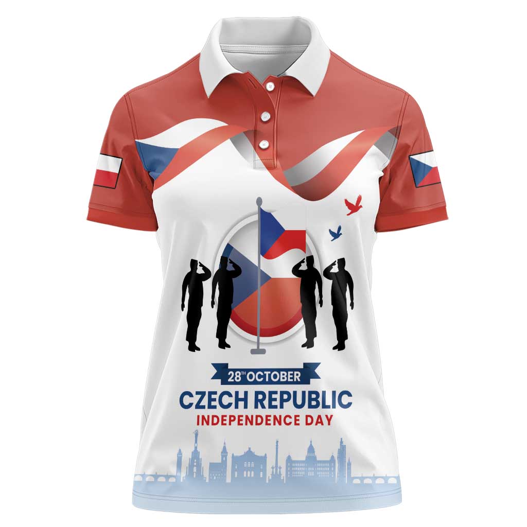 Czech Republic Independence day Women Polo Shirt Den Vzniku Samostatneho Ceskoslovenskeho Statu LT17 - Wonder Print Shop