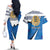 Estonia Coat of arms Personalized Couples Matching Off The Shoulder Long Sleeve Dress and Hawaiian Shirt Eesti riigivapp