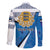 Estonia Coat of arms Personalized Family Matching Off The Shoulder Long Sleeve Dress and Hawaiian Shirt Eesti riigivapp