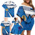 Estonia Coat of arms Personalized Family Matching Off Shoulder Short Dress and Hawaiian Shirt Eesti riigivapp