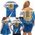 Estonia Coat of arms Personalized Family Matching Off Shoulder Short Dress and Hawaiian Shirt Eesti riigivapp