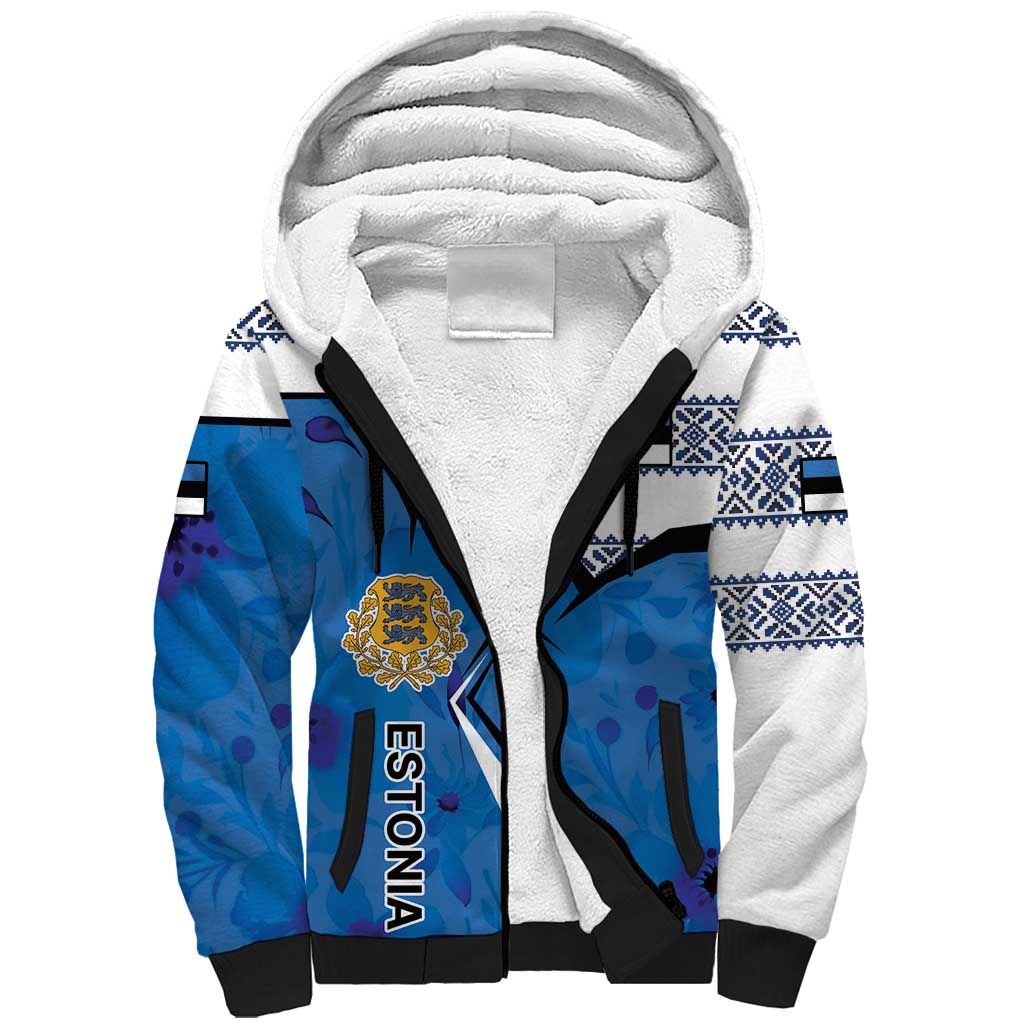 Estonia Coat of arms Personalized Sherpa Hoodie Eesti riigivapp