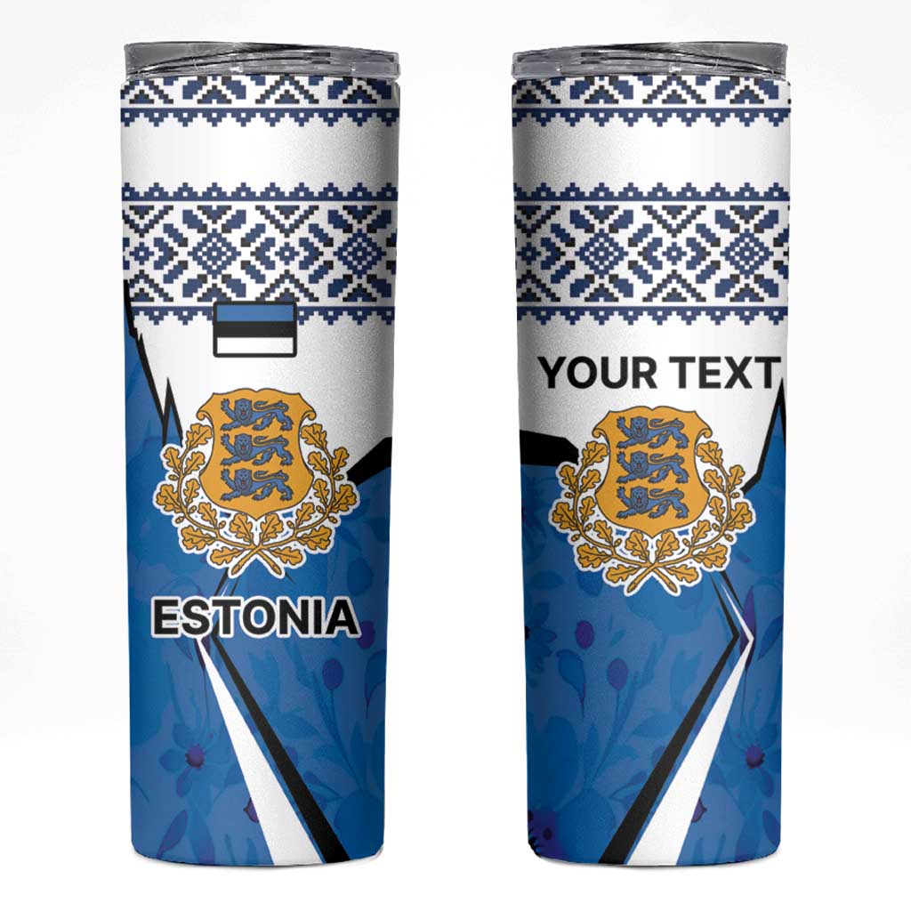 Estonia Coat of arms Personalized Skinny Tumbler Eesti riigivapp