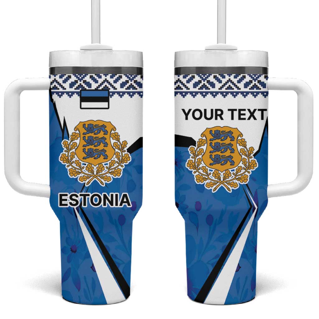 Estonia Coat of arms Personalized Tumbler With Handle Eesti riigivapp