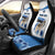 Estonia Grey Wolf and Cornflower Car Seat Cover Estonia Flag