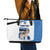 Estonia Grey Wolf and Cornflower Leather Tote Bag Estonia Flag