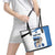 Estonia Grey Wolf and Cornflower Leather Tote Bag Estonia Flag