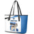 Estonia Grey Wolf and Cornflower Leather Tote Bag Estonia Flag