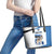 Estonia Grey Wolf and Cornflower Leather Tote Bag Estonia Flag