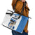 Estonia Grey Wolf and Cornflower Leather Tote Bag Estonia Flag