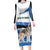 Estonia Grey Wolf and Cornflower Long Sleeve Bodycon Dress Estonia Flag